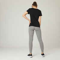 Leggings Fit+ Fitness Baumwolle Damen grau