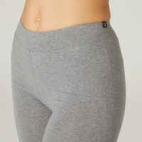 Legging fitness long coton extensible femme - Fit+ gris