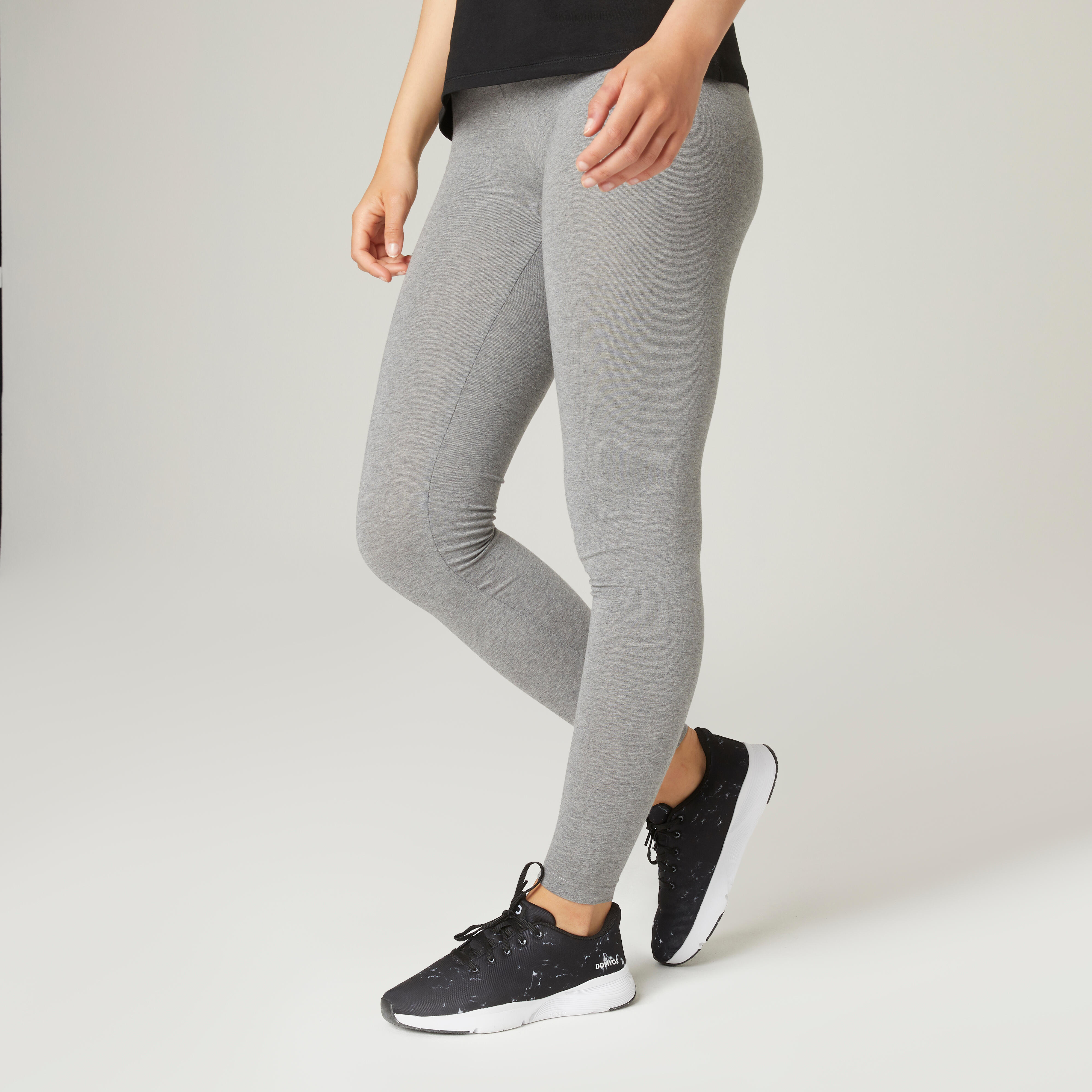 Women Cotton Gym Legging 500 - Grey