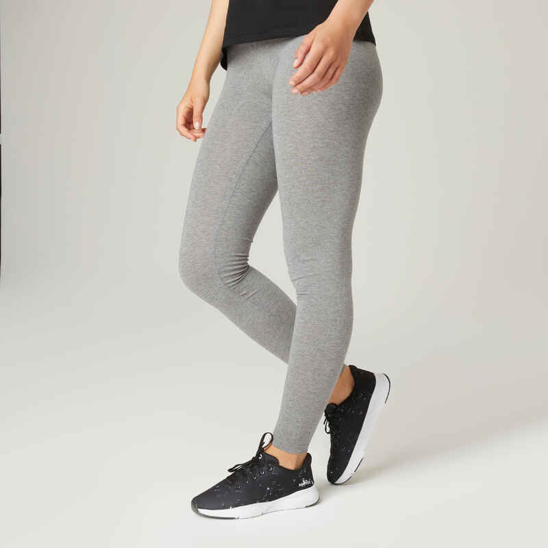 Leggings Fit+ Fitness Baumwolle Damen grau