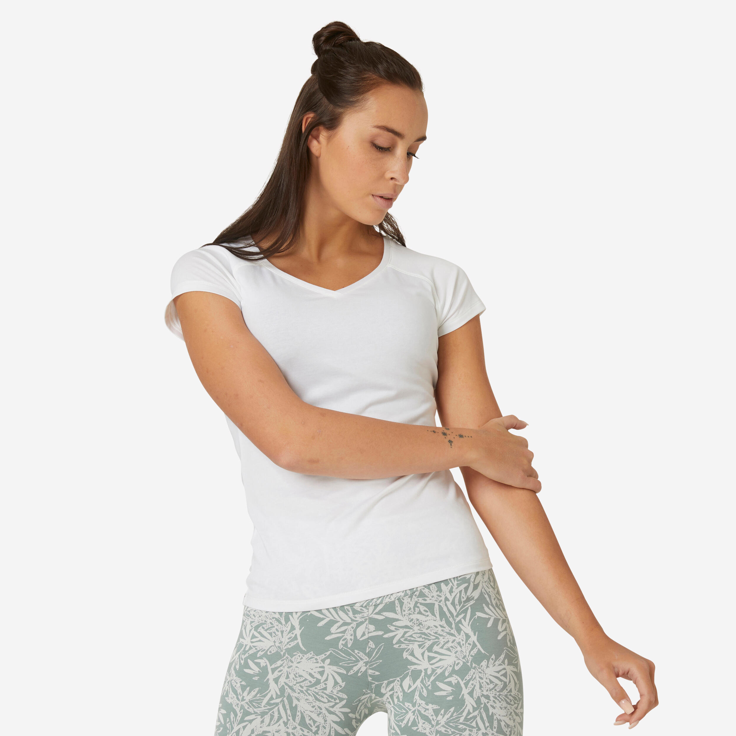 Women's Slim Fit Stretch Cotton T-Shirt - White