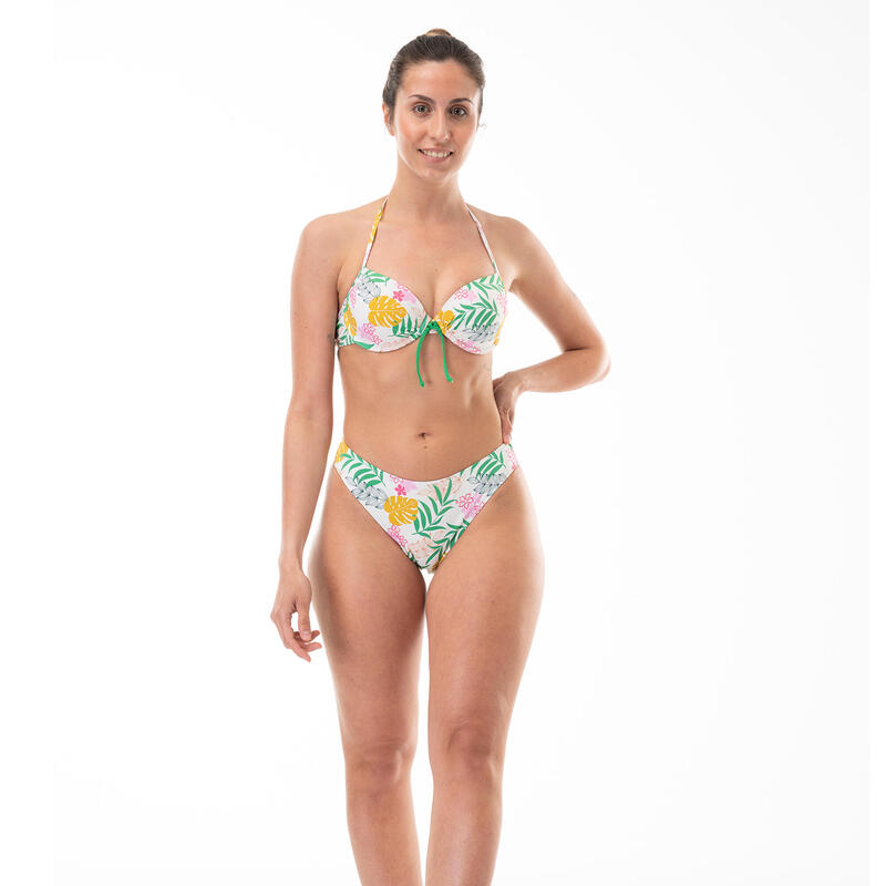 Braga Alta Bikini Mujer Cocoa Surf Estampado Tropical Multicolor