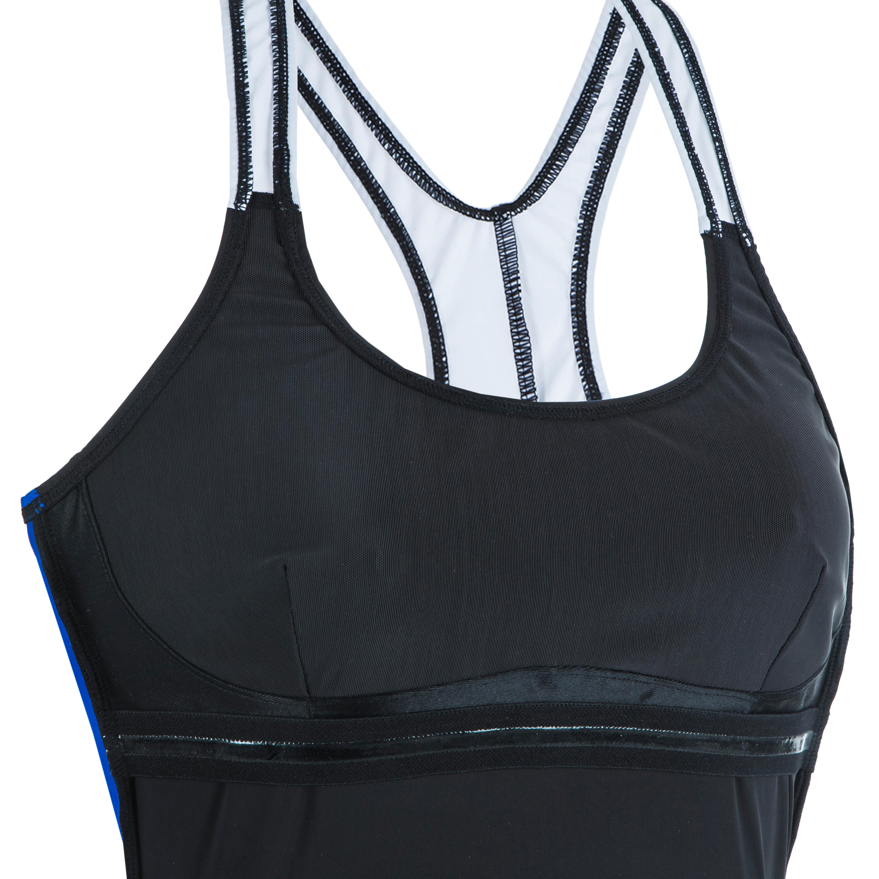 Women's 1-piece Aquafitness shorty swimsuit Sofi black blue 6/7