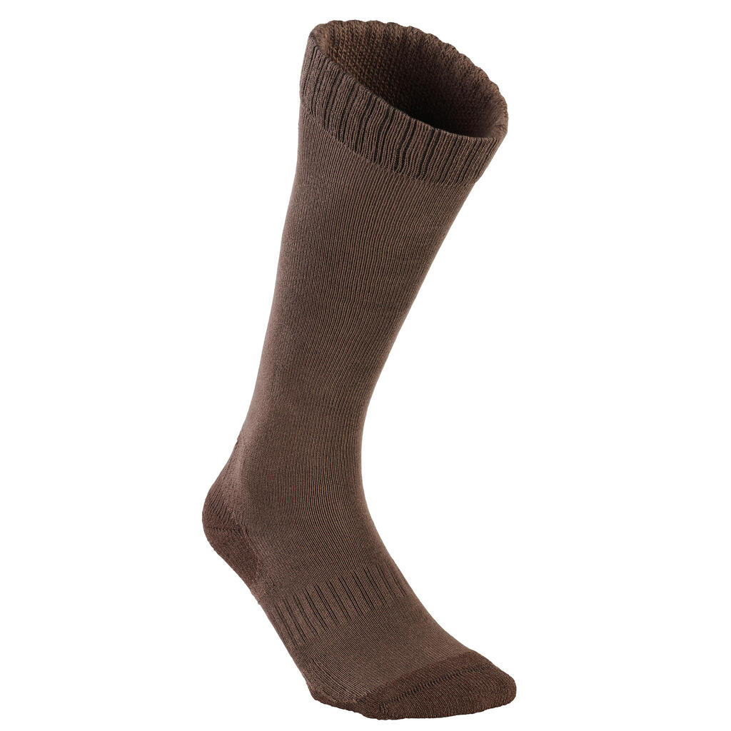 LOT DE 2 PAIRES DE CHAUSSETTES CHASSE RESPIRANTES HAUTES 100