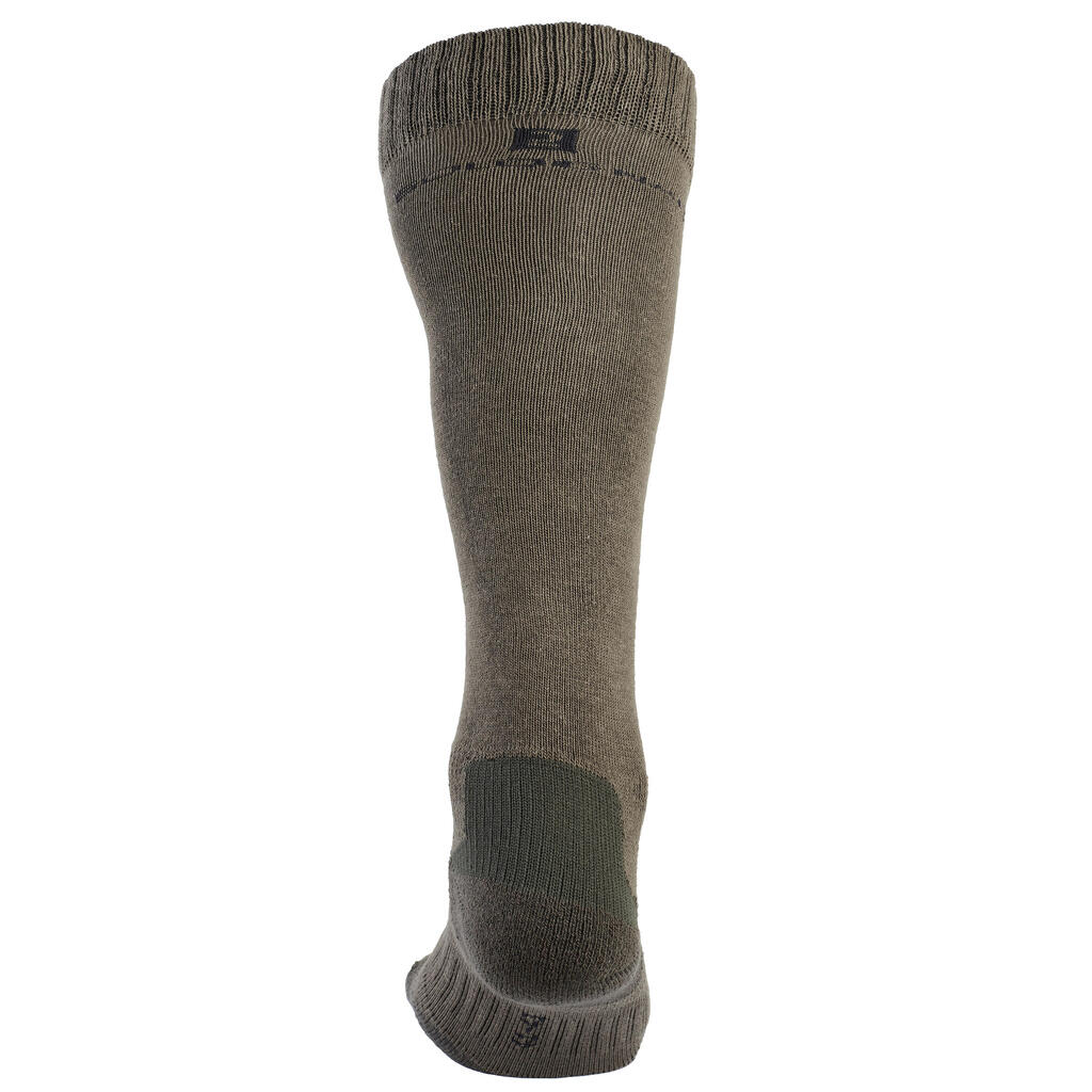 LOT DE 2 PAIRES DE CHAUSSETTES CHASSE RESPIRANTES HAUTES ACT 100 BOTTE