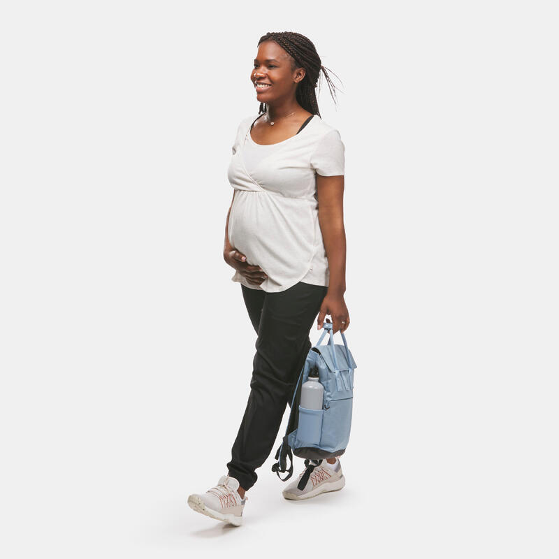 Camiseta de montaña y trekking embarazo y lactancia Mujer blanco