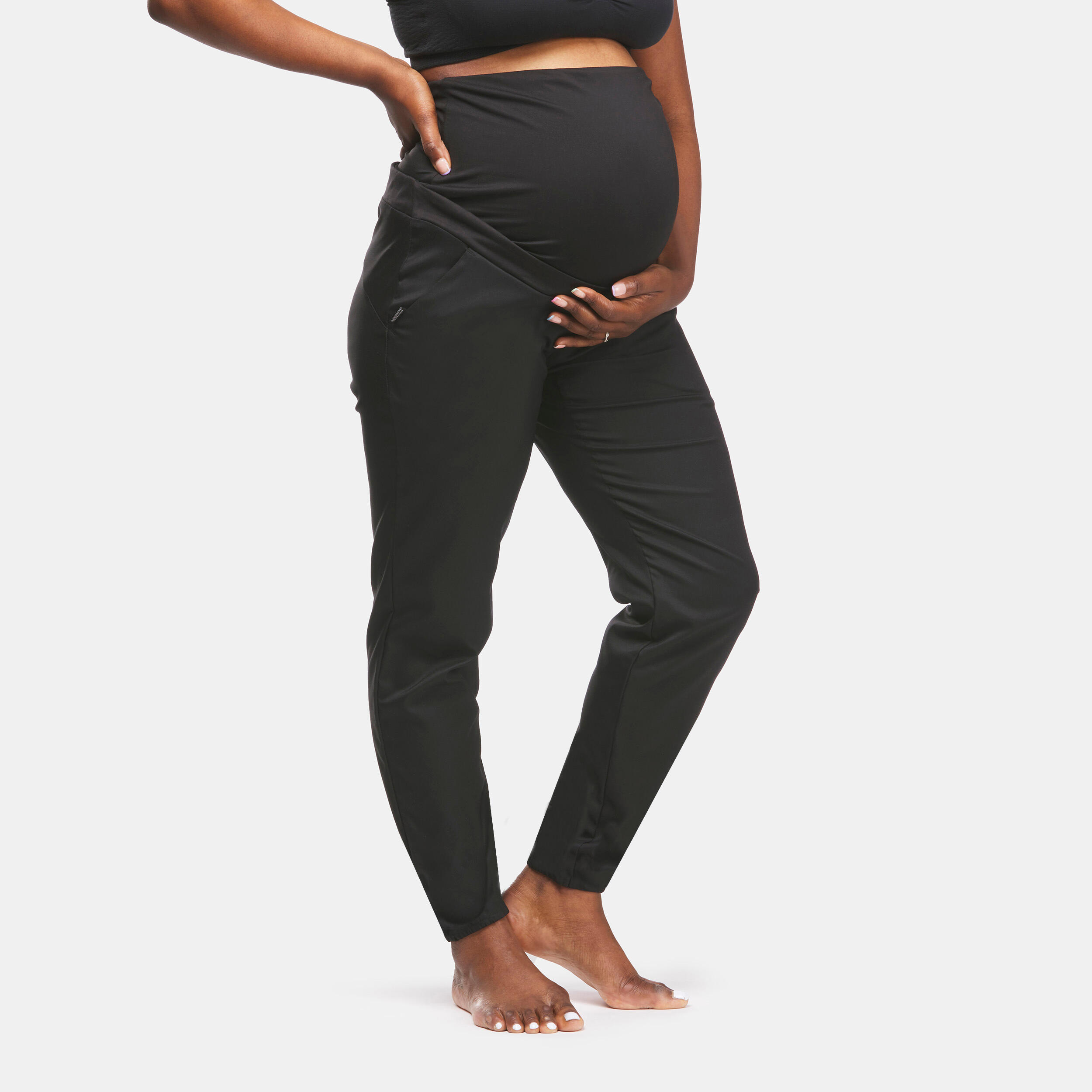 Pantalon Drumeție în natură Femei însărcinate Negru La Oferta Online decathlon imagine La Oferta Online