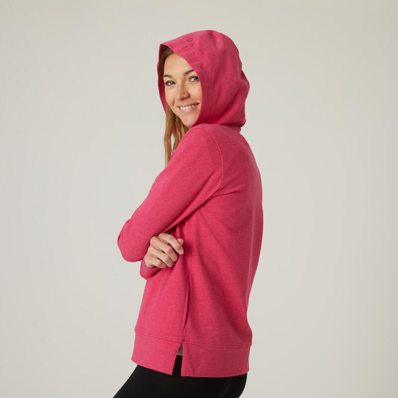 Dámská fitness mikina na zip 500 růžová
