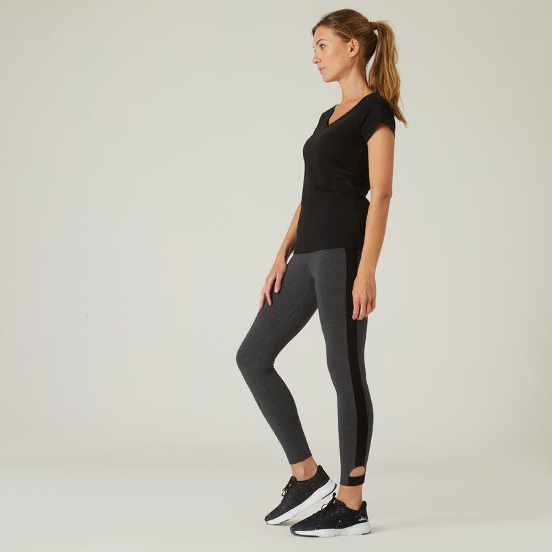Леггинсы 7_SLASH_8 хлопоковые для фитнеса укороченные Decathlon 323770