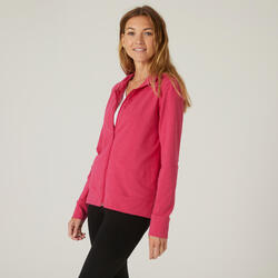 Sweat Zippé capuche Fitness Rose