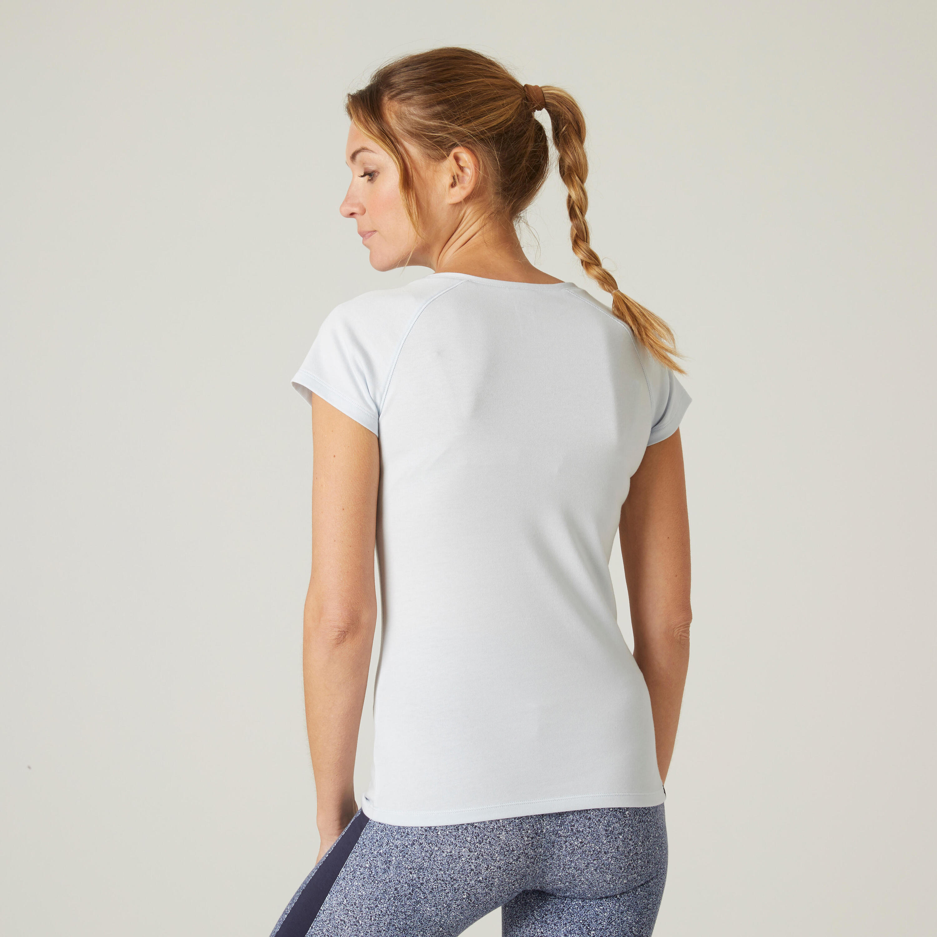 Women's Fitness V-Neck T-Shirt 500 - Fog Grey 5/6