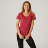 Women Cotton Blend Gym T-Shirt Regular-Fit 500 - Red