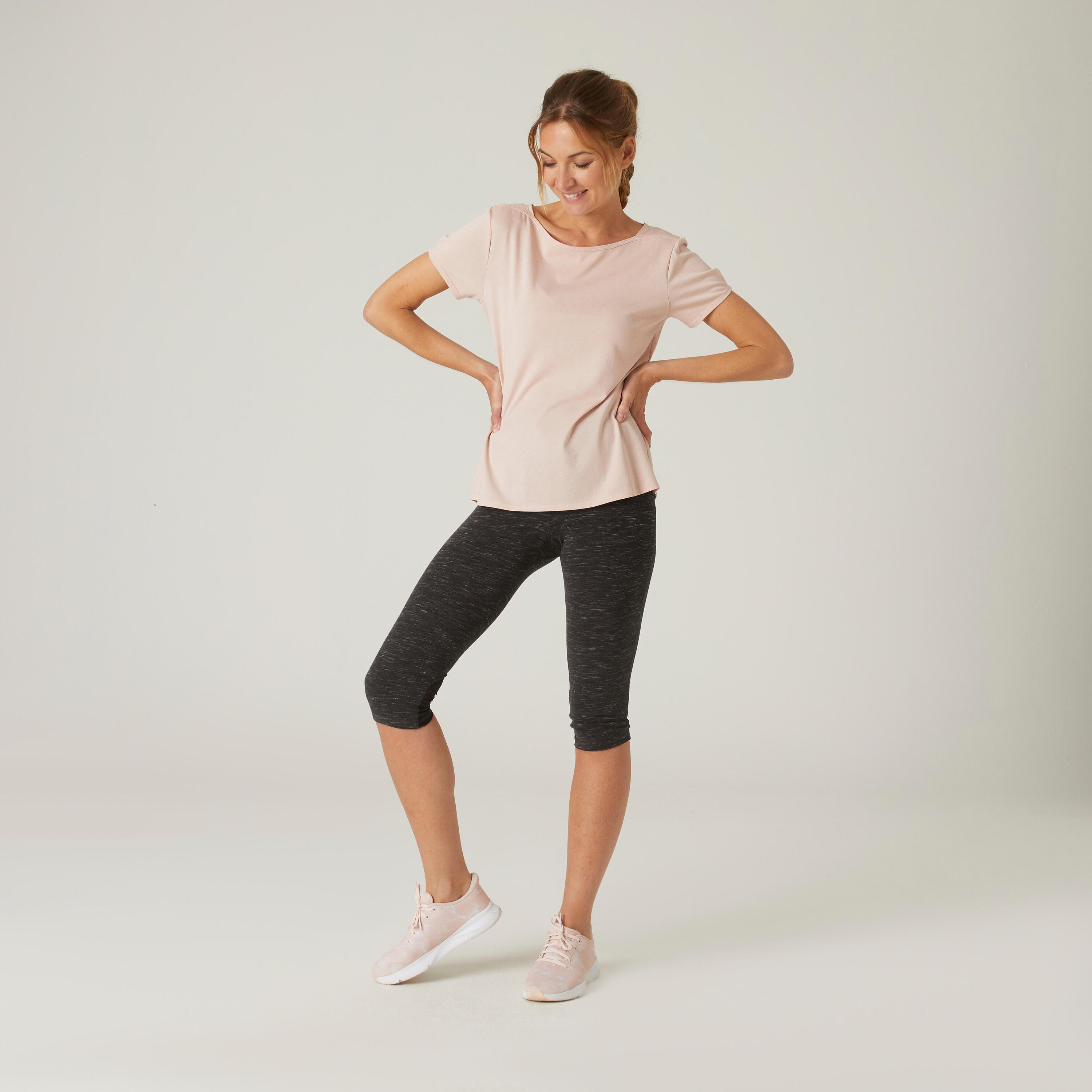 Stretchy Boat Neck Cotton Fitness T-Shirt 3/7