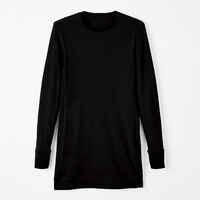 Women's Long-Sleeved Slim-Fit Crew Neck Cotton Fitness T-Shirt 520 - Black