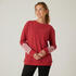 Women Cotton Blend French Terry Gym Sweater 100 -   Red Print