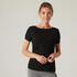 Women Cotton Blend Gym T-shirt Regular fit Boat neck 510 - Black