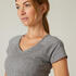 Women's Cotton Blend Gym T-shirt Slim fit 500 - Grey