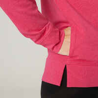 Women's Zip-Up Fitness Hoodie 500 - Pink