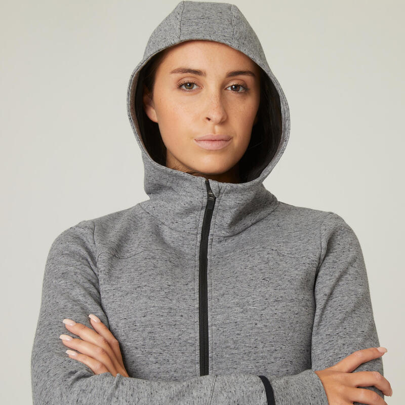 DOMYOS Kadın Fitness Kapüşonlu Sweatshirt - Gri - 500 Spacer QB9172