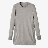 Women's Long-Sleeved Slim-Fit Cotton Crew Neck Fitness T-Shirt 520 - Grey