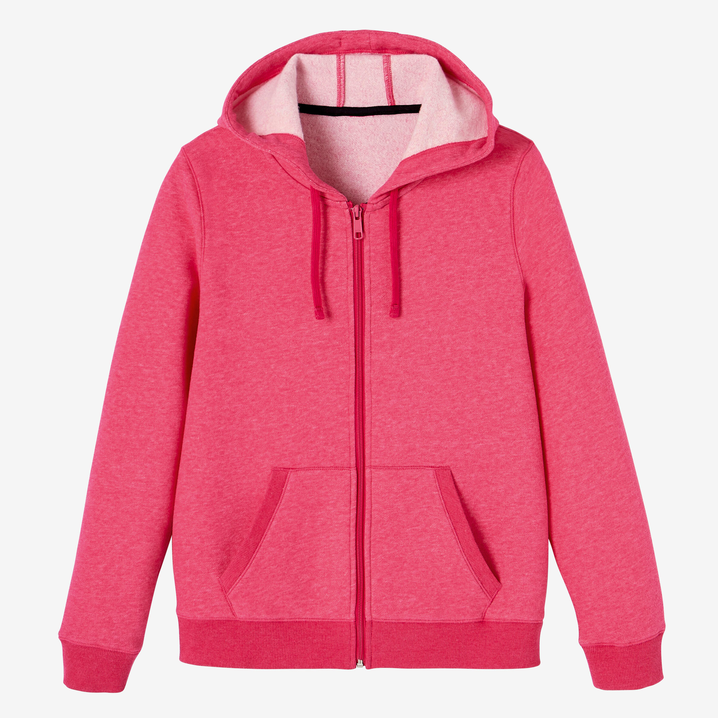 Women's Zip-Up Fitness Hoodie 500 - Dark Pink 6/6