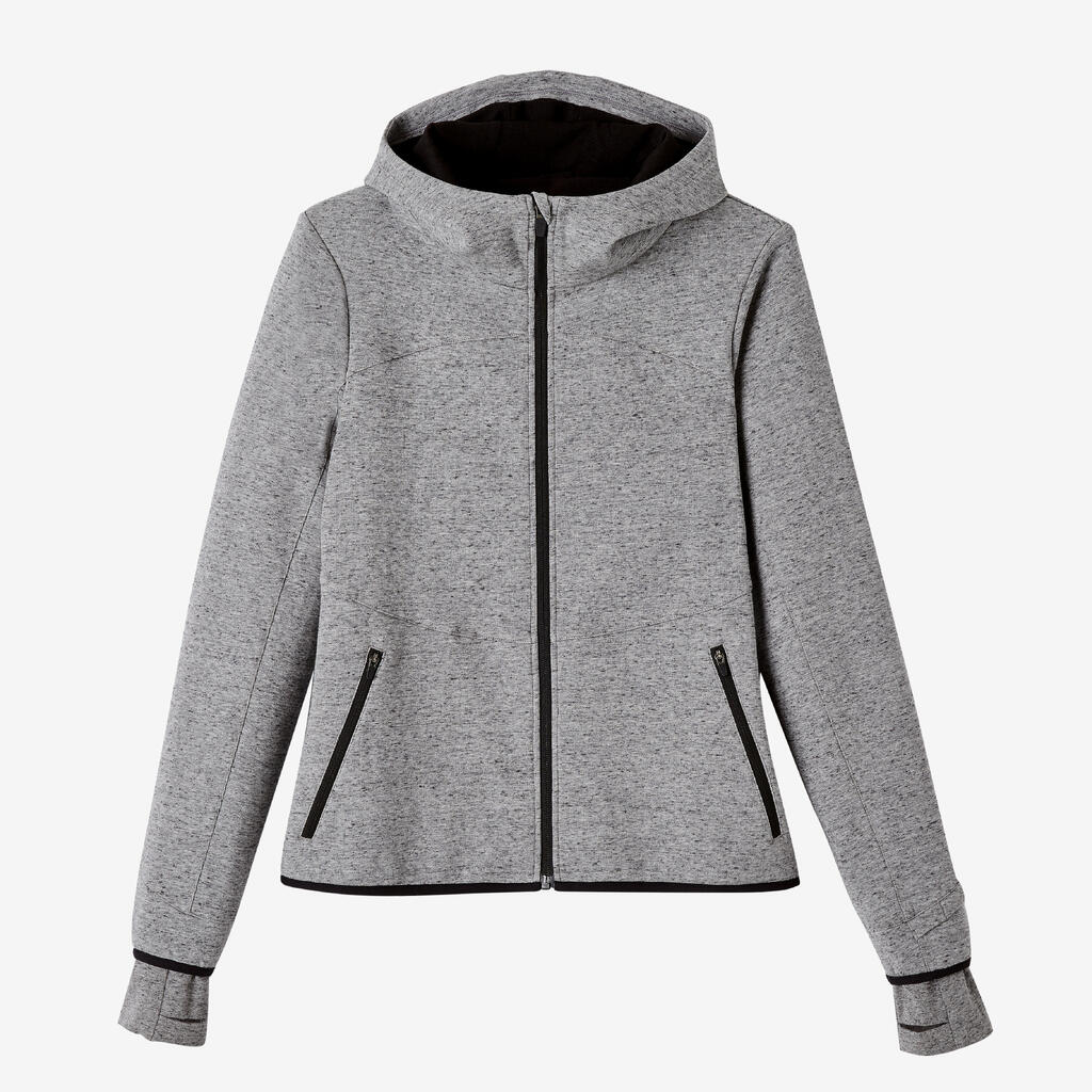 Sweatjacke Kapuze 560 RV-Kragen enganliegend mit Tasche Damen bordeauxrot 