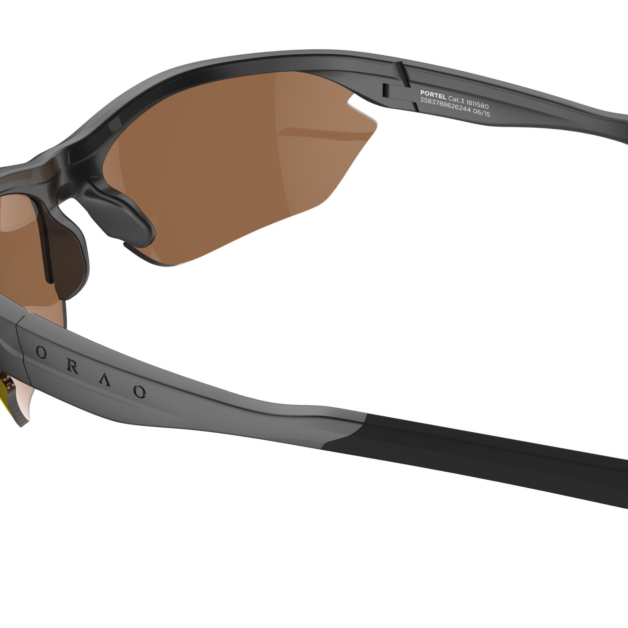 PORTEL adult cycling & running sunglasses interchangeable lenses - grey 7/13