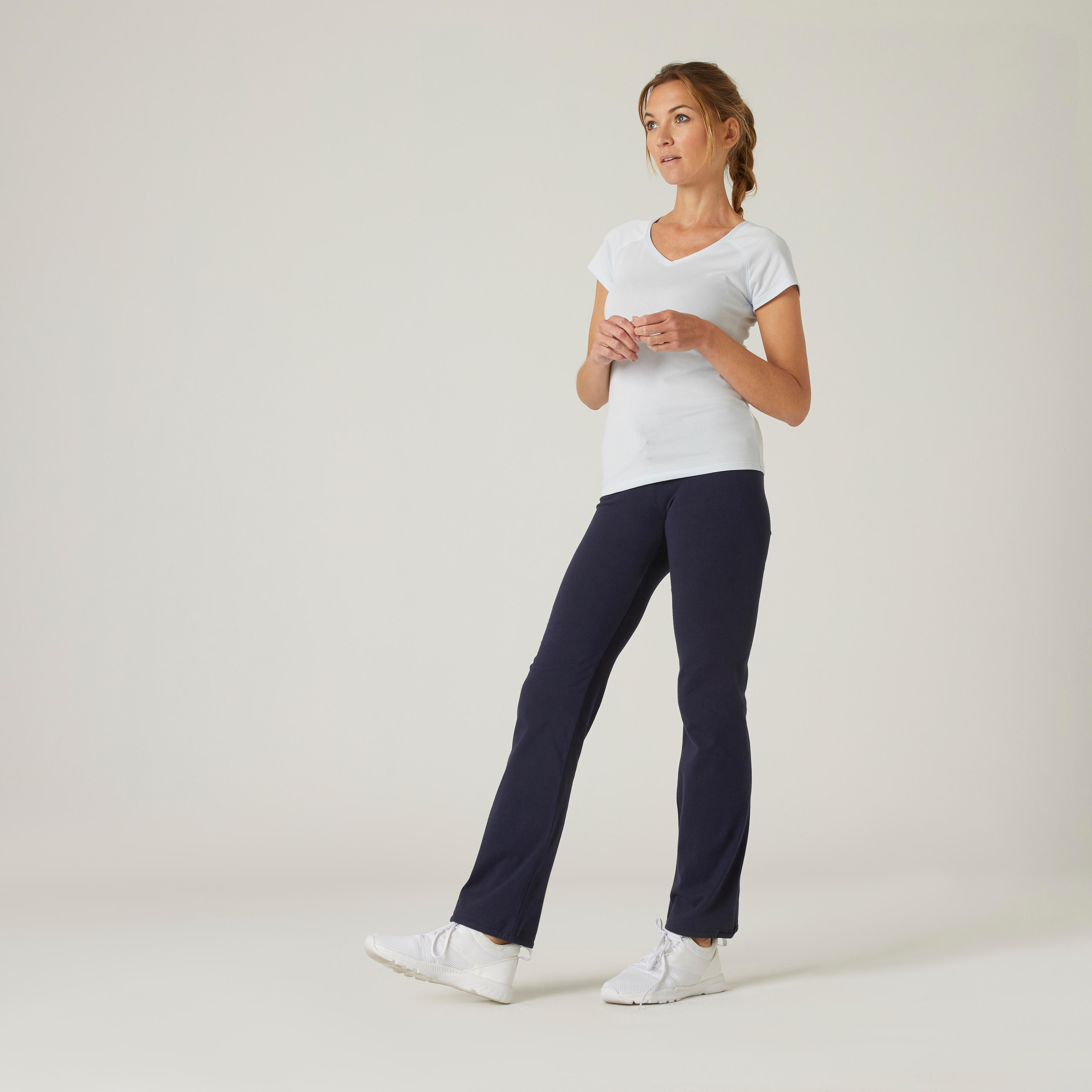 Cotton Fitness Leggings with Straight 