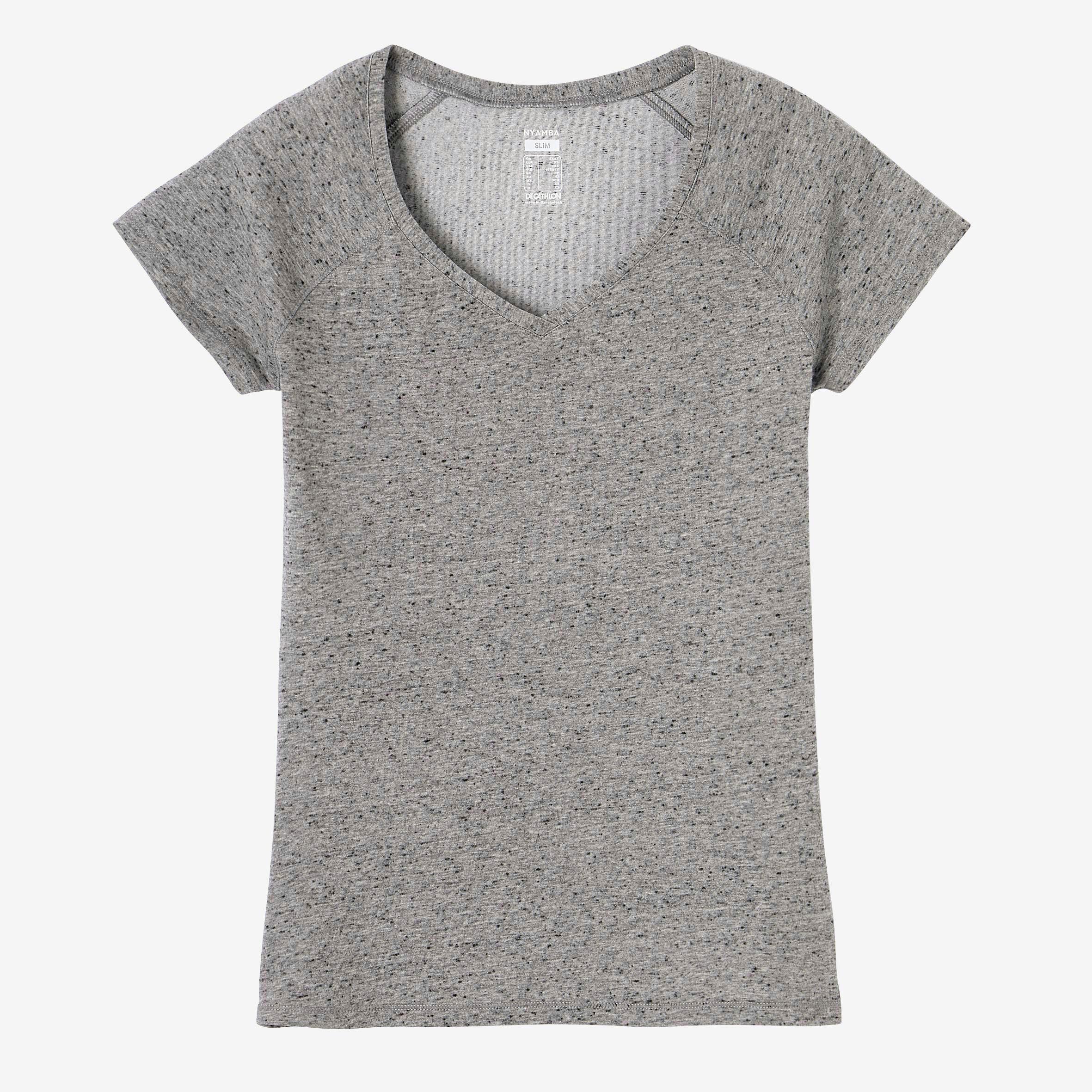 Women's Short-Sleeved Slim-Fit V-Neck 