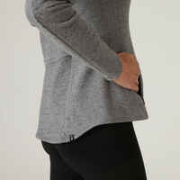 Women's Fitted High Neck Zipped Sweatshirt With Pocket 520 - Grey