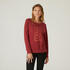 Women Cotton Blend Gym Long sleeve T-shirt Regular fit 500 - Burgundy Print