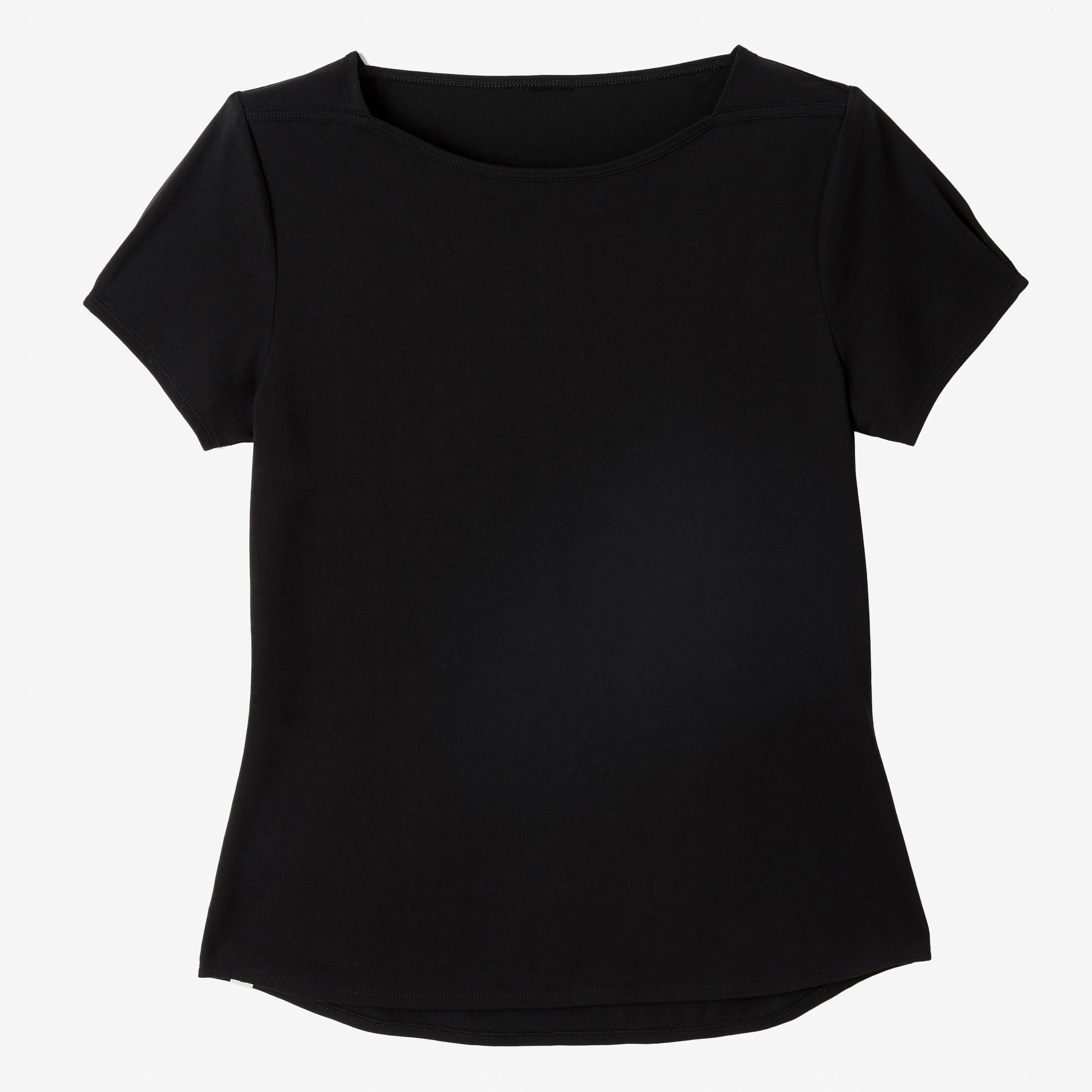 Stretchy Boat Neck Cotton Fitness T 