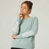 Sweatshirt Damen Fitness 100 - graugrün 