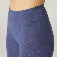 Women's Slim-Fit Fitness Leggings Fit+ 500 - Blue/Black Print