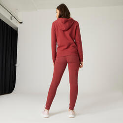 Pantalón jogger fitness ajustado algodón con bolsillos Mujer Domyos 520  DOMYOS | Decathlon