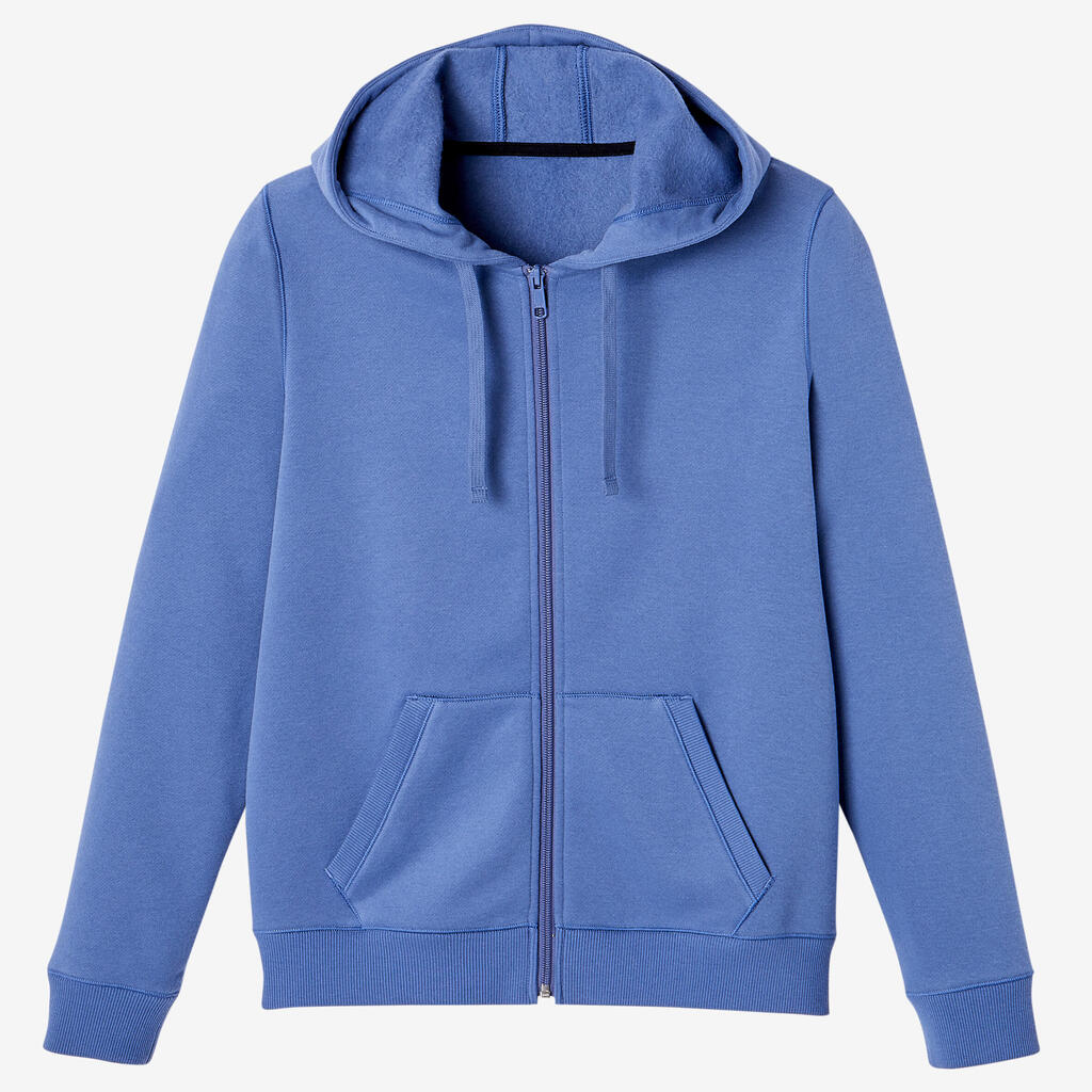 Women's Zip-Up Fitness Hoodie 500 - Storm Blue