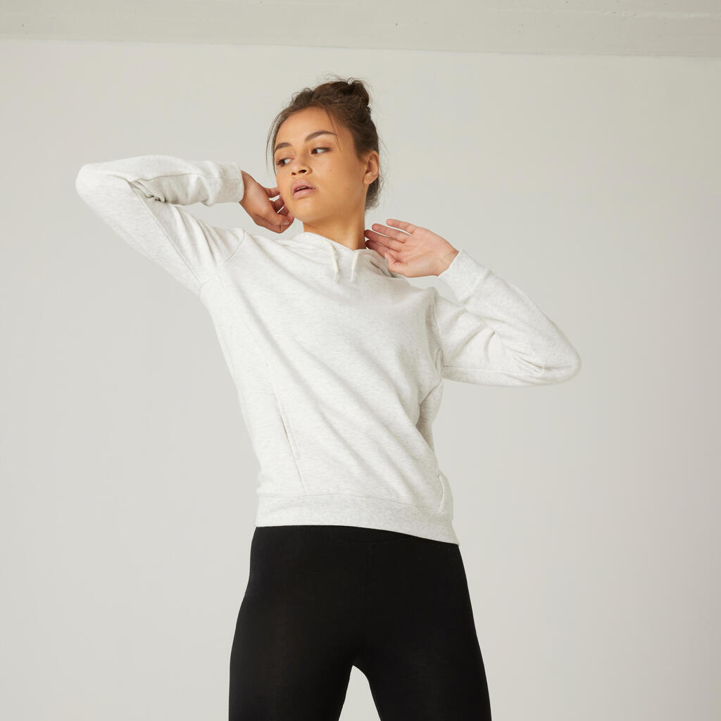 Fitness Hoodie with Kangaroo Pouch - White