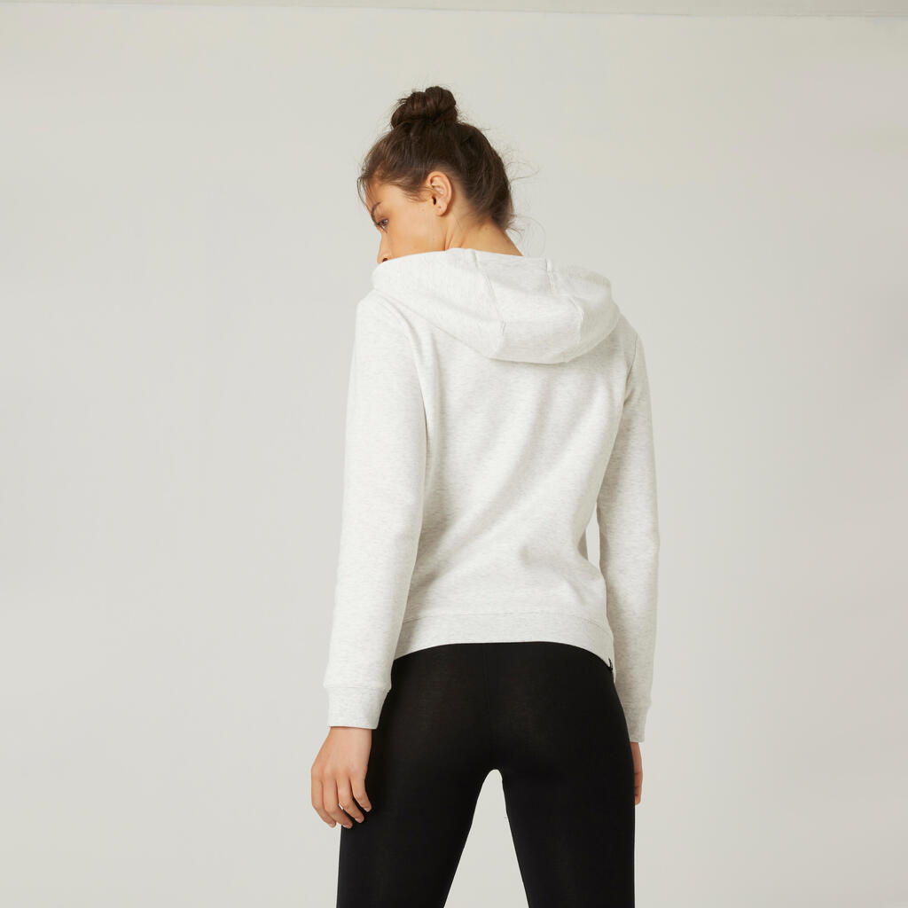 Fitness Hoodie with Kangaroo Pouch - White