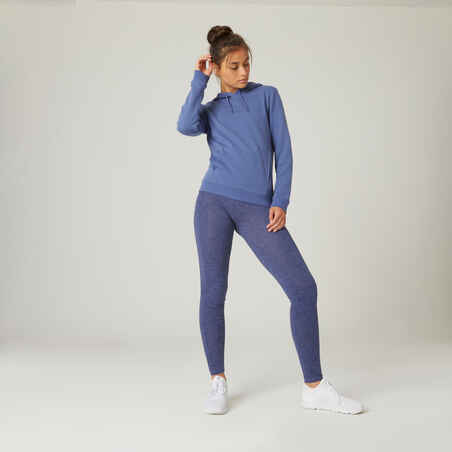Leggings Fit+ Fitness Baumwolle Damen blau
