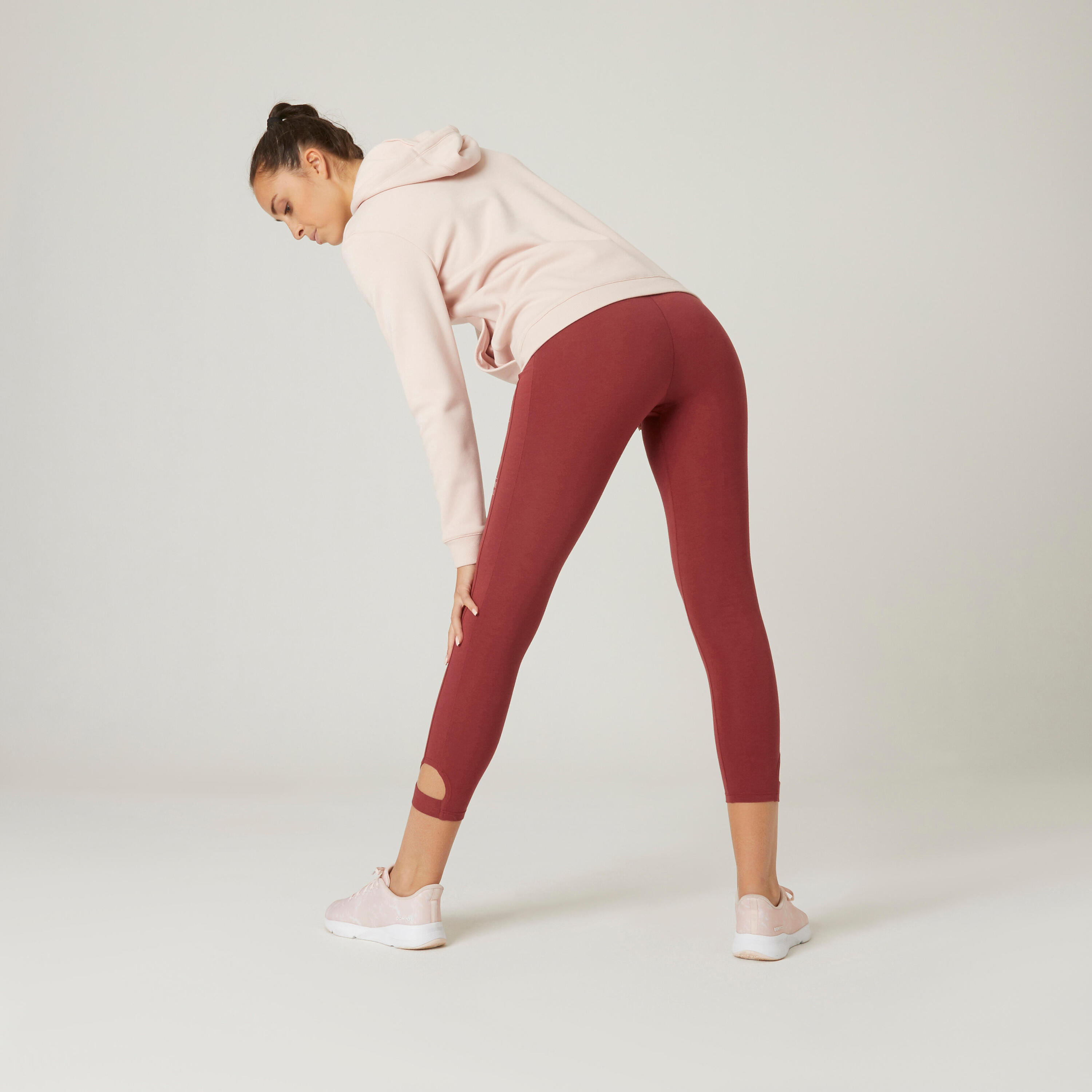 Stretch Cotton 7/8 Fitness Leggings - Red 2/7