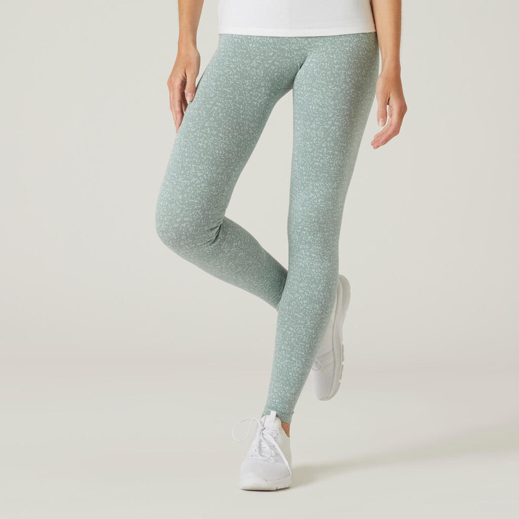 Women's Cotton Fitness Leggings - Green