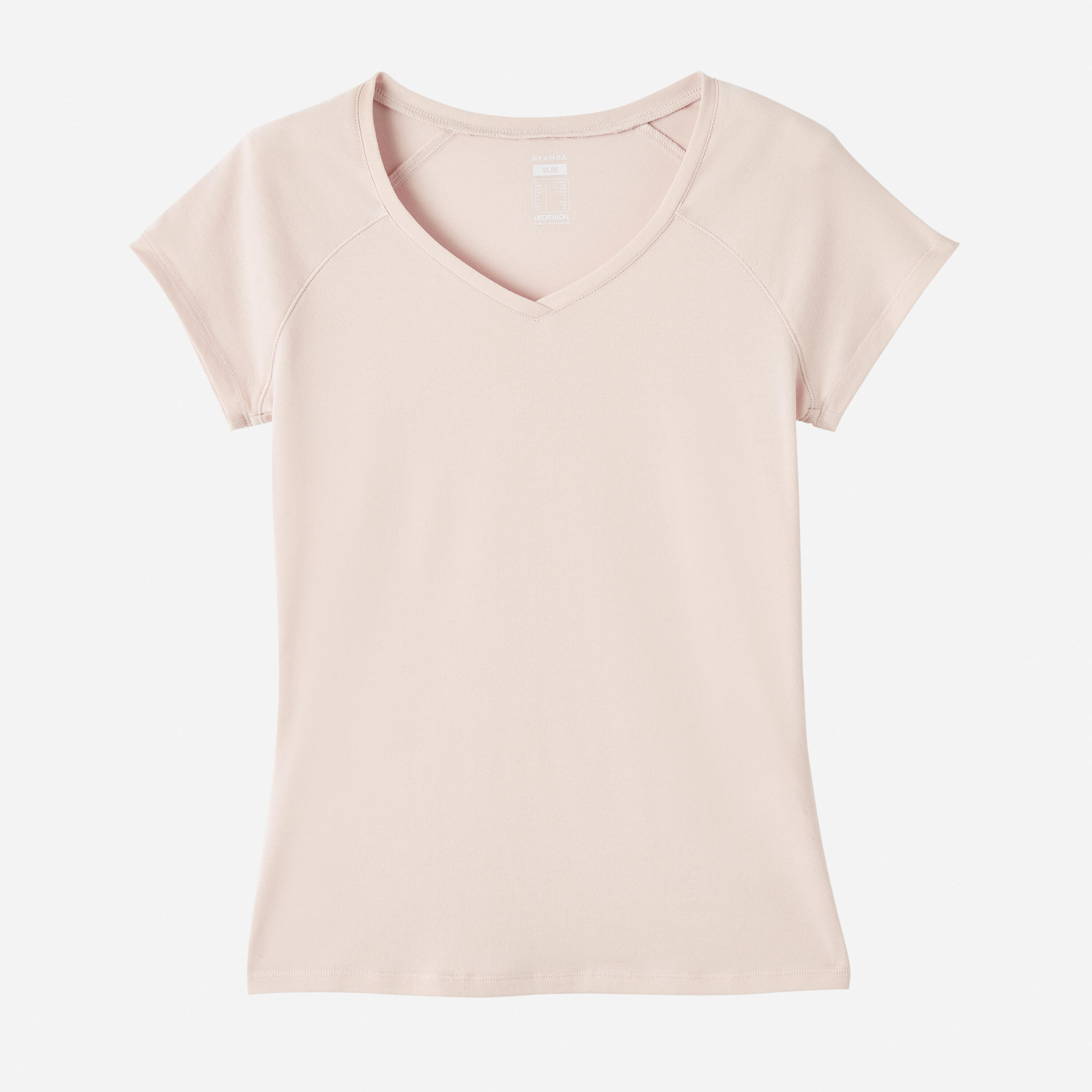 Women's V-Neck Fitness T-Shirt 500 - Rose Quartz 6/6