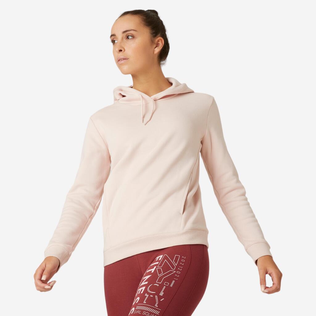 Sweatshirt Kapuze Fitness mit Kängurutasche rot mit Motiv