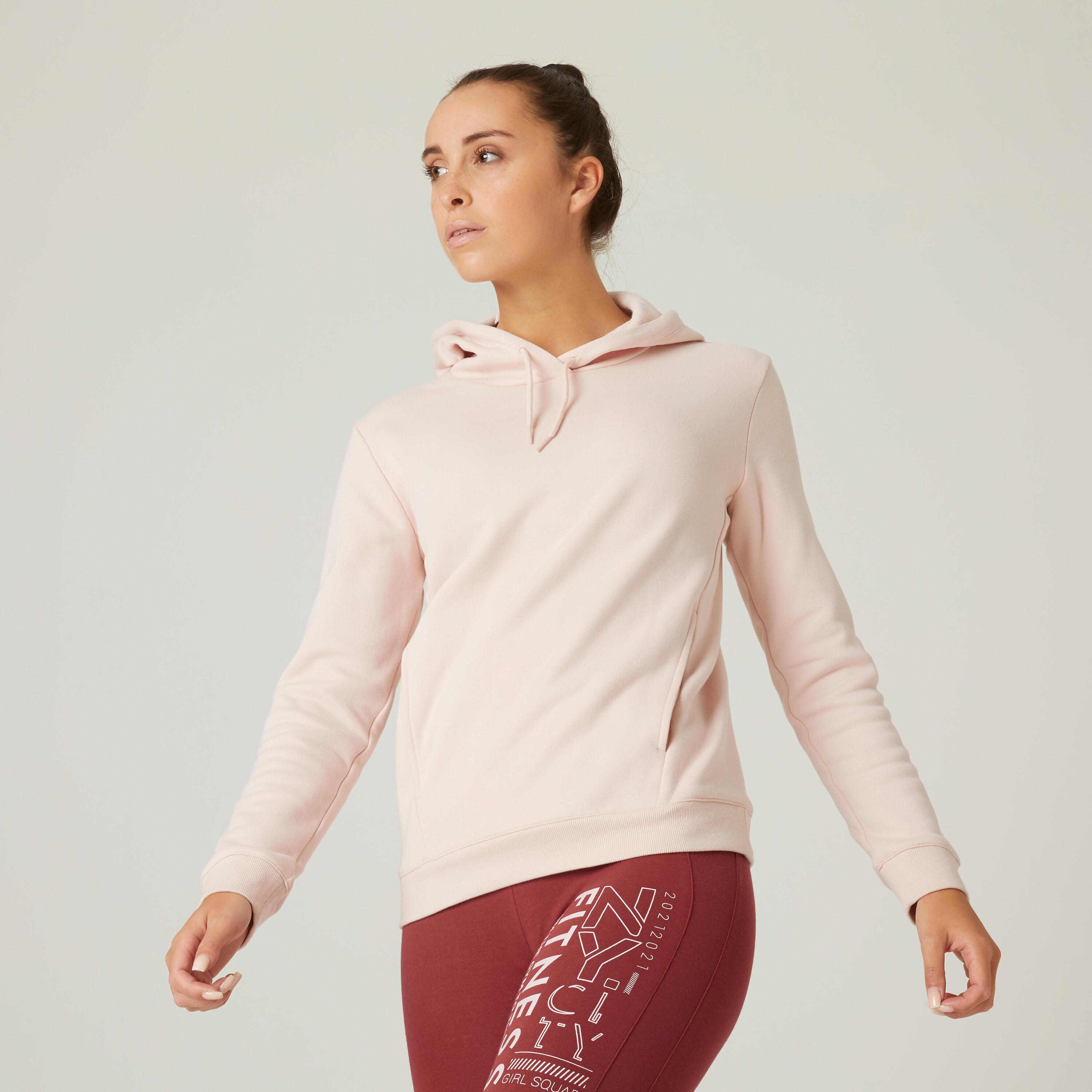 DOMYOS Women's Fitness Hoodie 520 - Pink Quartz