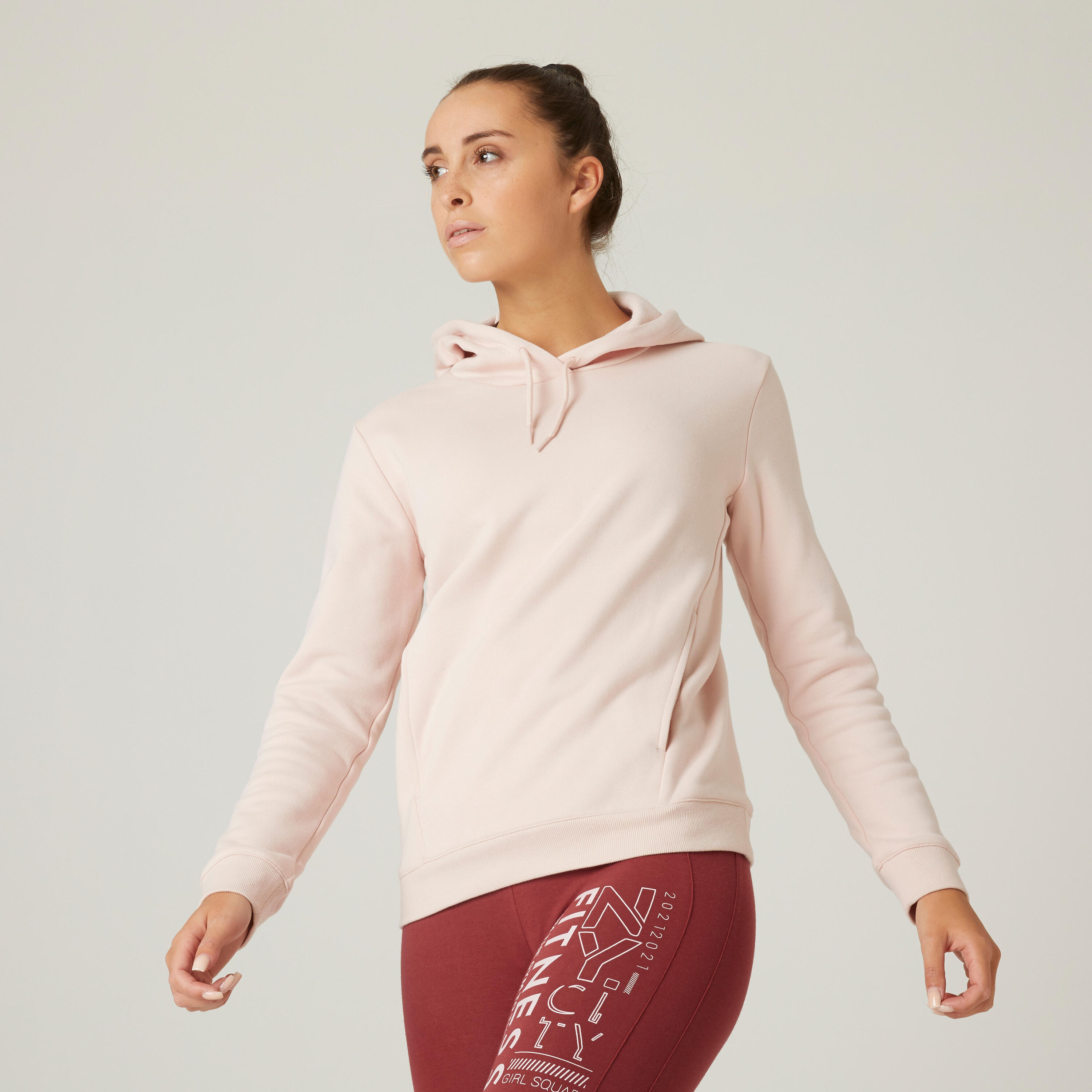 DOMYOS Women's Fitness Hoodie 520 - Pink Quartz