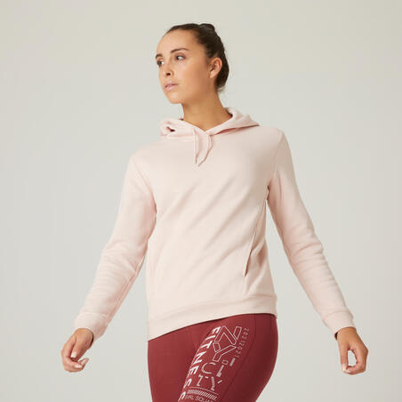 Sweat long à capuche - Sweatshirt femme en coton - Couleur rose