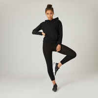 Women's Fitness Hoodie 500 - Black