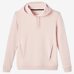 Sweat-shirt à capuche Fitness femme - 520 quartz rose