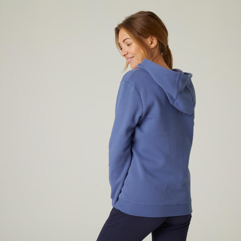 Sweat-shirt à capuche Fitness femme - 520 Bleu