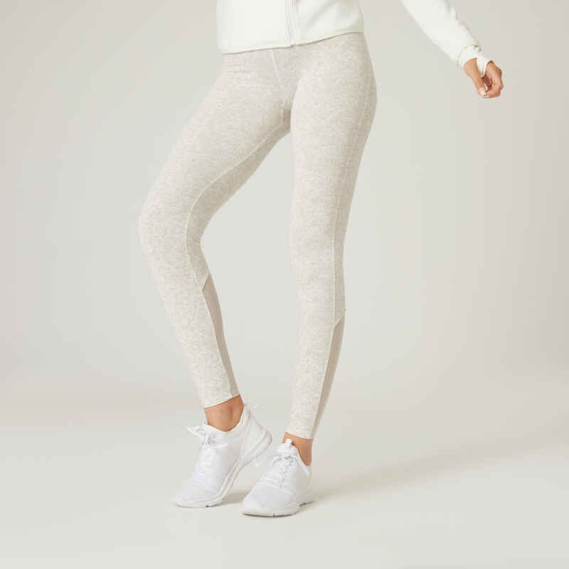 Buy Gymshark women sportswear fit brand logo full leggings beige Online